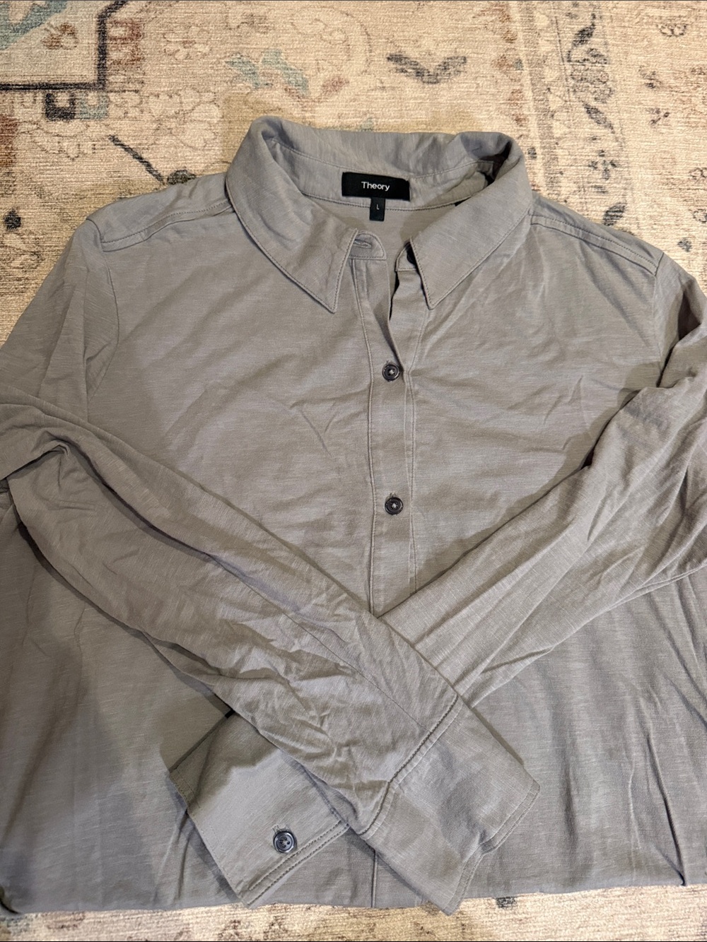 Theory women’s  Light Gray Button-Front Shirt Jacket
